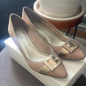 Anne Klein Taupe AK7MENI iflex Kitten Heels Women's 8 New In Box Classic y2k